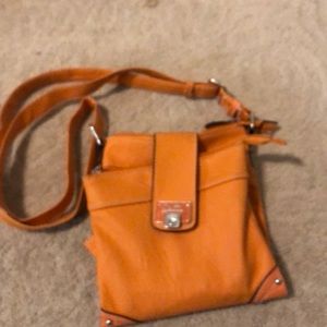 Orange satchel purse